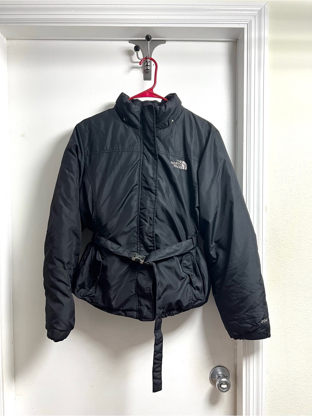 The North Face 550 Black Puffer Jacket with Belt
